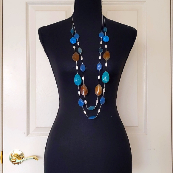 NWT. The Limited Two Strands Multiple Shapes/Colors/Materials Chained Necklace. - Picture 1 of 4
